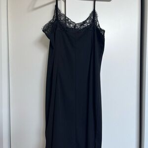 LAST CHANCE H&M Vintage looking Black Slip Dress with Lace Trim